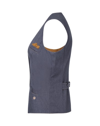 Chaleco Mujer Estilo Vaquero. Pol-Alg. Azul Vintage