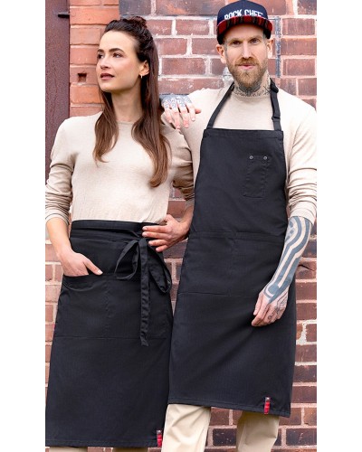 Delantal de Bistro ROCK CHEF® con hebilla y bolsillos. 65% Poliéster - 35% Algodón. 215 g/m²