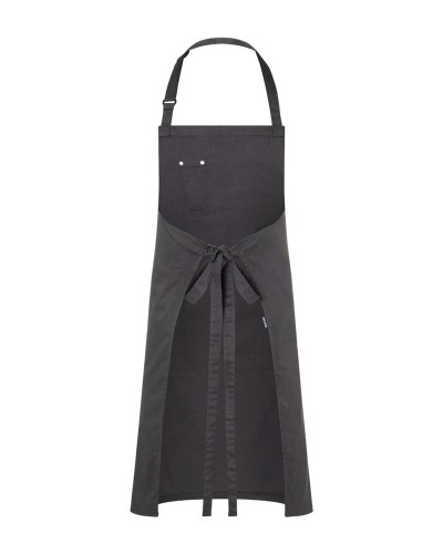 Delantal de Peto estilo Denim Bistro ROCK CHEF®. 65% Poliéster - 35% Algodón. 195 g/m²