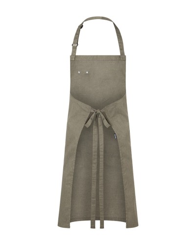 Delantal de Peto estilo Denim Bistro ROCK CHEF®. 65% Poliéster - 35% Algodón. 195 g/m²