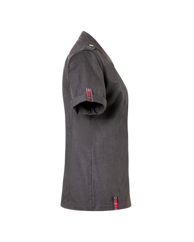 Chaq Chef Mujer, m/corta estilo Denim ROCK CHEF® Negro Vintage