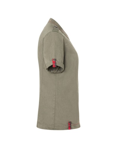 Chaq Chef Mujer, m/corta estilo Denim ROCK CHEF® Negro Vintage