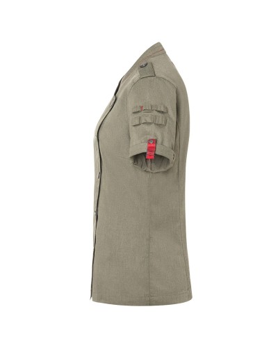 Chaq Chef Mujer, m/corta estilo Denim ROCK CHEF® Negro Vintage