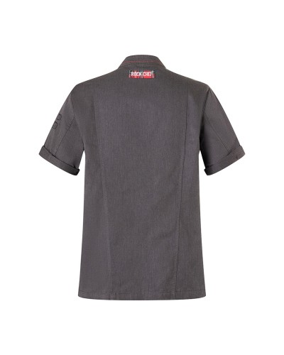Chaq Chef Hombre, m/corta estilo Denim ROCK CHEF®  Negro Vintage