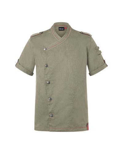 Chaq Chef Hombre, m/corta estilo Denim ROCK CHEF®  Negro Vintage