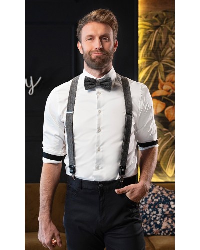 Corbata de moño urbana en espiga. Antracita