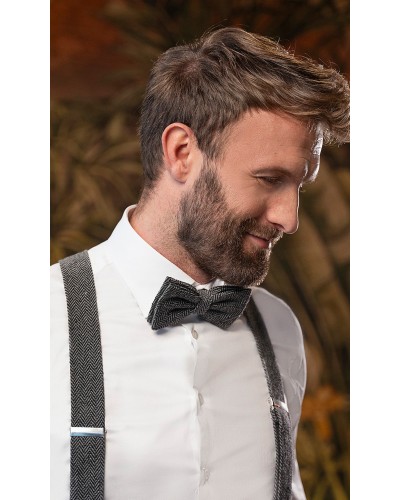 Corbata de moño urbana en espiga. Antracita