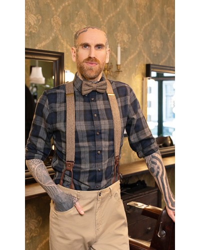 Corbata de moño urbana en espiga. Antracita
