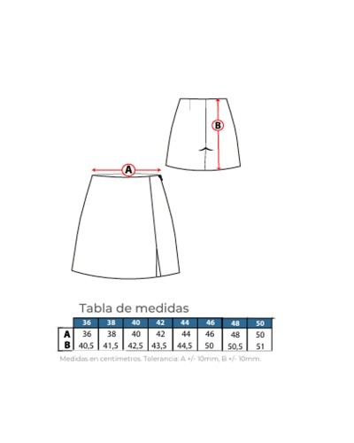 Falda Pantalón 77% Poliéster - 20% Viscosa - 3% Elastómero 185gr/m2