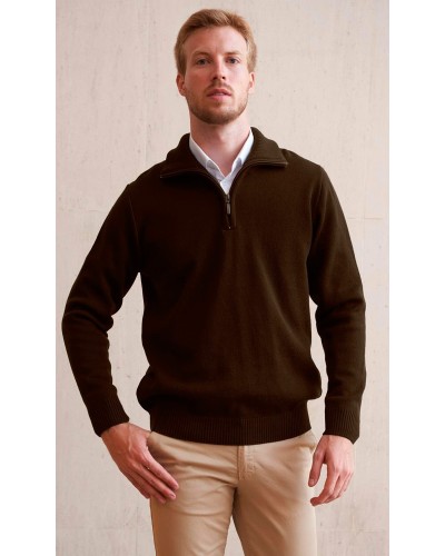 Jersey cuello semicisne. 50% Lana Virgen - 50% Acrílico Marengo