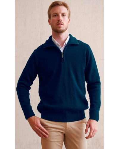 Jersey cuello semicisne. 50% Lana Virgen - 50% Acrílico Marengo
