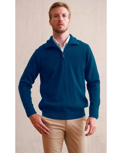 Jersey cuello semicisne. 50% Lana Virgen - 50% Acrílico Marengo