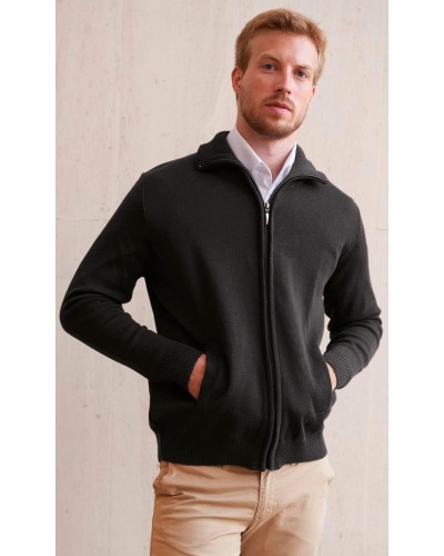 Chaqueta cuello semicisne cremallera. 50% Lana Virgen - 50% Acrílico Granate
