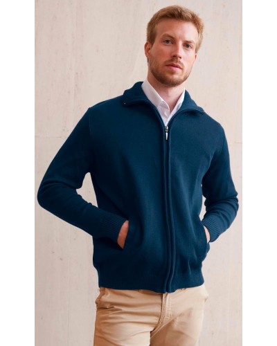 Chaqueta cuello semicisne cremallera. 50% Lana Virgen - 50% Acrílico Granate