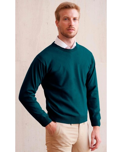 Jersey cuello redondo 100% Algodón Camel