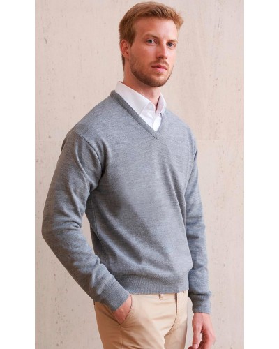 Jersey cuello pico 100% Algodón Petroleo