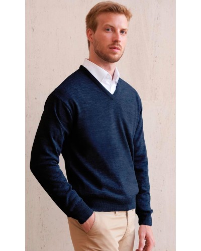 Jersey cuello pico 100% Algodón Petroleo