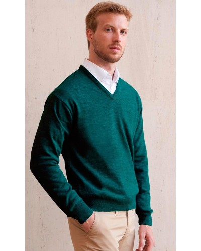 Jersey cuello pico 100% Algodón Petroleo