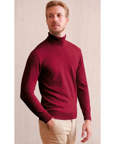 Jersey hombre cuello cisne. 50% Lana Merino - Acrílico Marengo