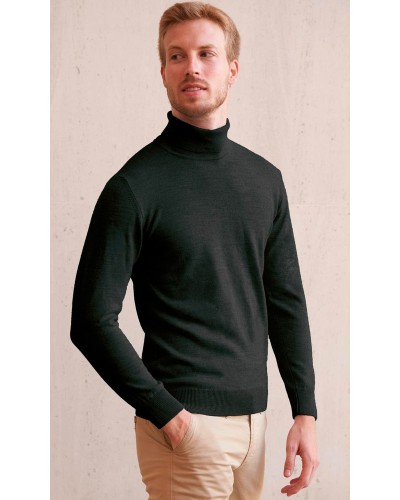Jersey hombre cuello cisne. 50% Lana Merino - Acrílico Marengo