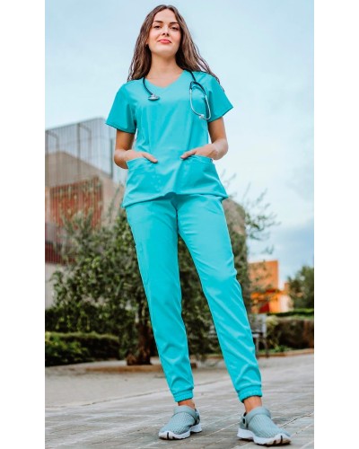 Pantalón tipo Jogger microfibra elás Hidroflex. 100% Pol. BLANCO