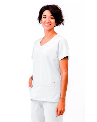 Casaca Mujer Cruzada Microfibra. 100% Pol. BLANCO