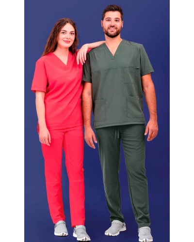 Casaca Unisex Microfibra Canesú. VERDE MILITAR
