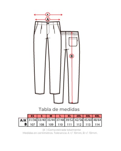 Pantalón Sarga. 65% Poliéster - 35% Algodón. 195gr/m2