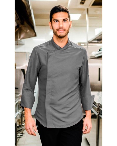 Chaqueta Cocina de Hombre. 100% Pol. GRIS MEDIO