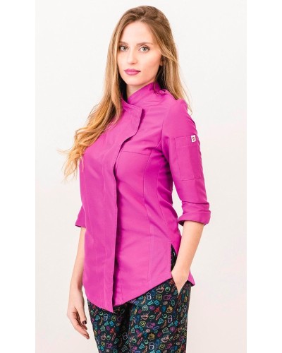 Chaqueta Cocina de Mujer. 100% Pol. GRIS MEDIO