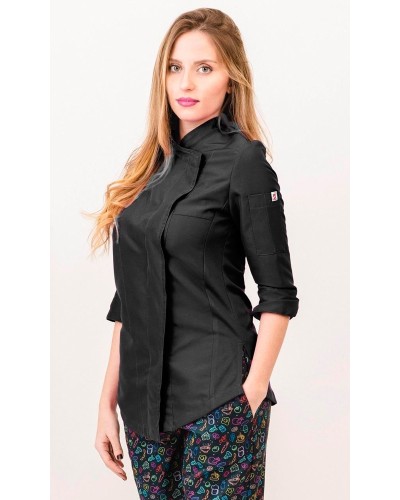 Chaqueta Cocina de Mujer. 100% Pol. GRIS MEDIO