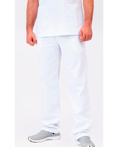 Pantalón Unisex Cintura Elástica. 100% Pol. BLANCO