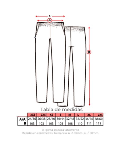 Pantalón Unisex Cintura Elástica. 100% Pol. BLANCO