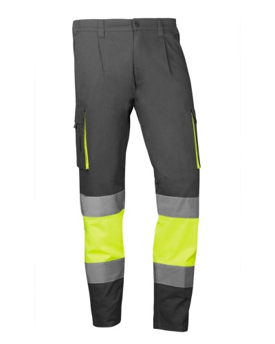 Pantalón Alta Visibilidad Multibolsillos. 98% algodón. - 2% Elastano