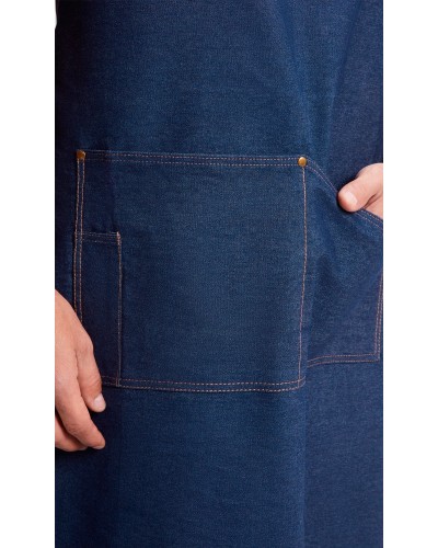 Delantal Largo en Tejido Vaquero, 100% Algodón, 250 g/m².
