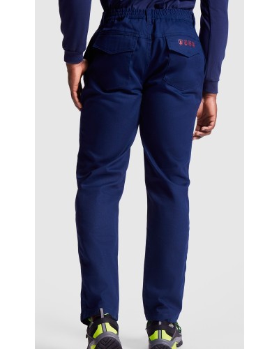 Pantalón tejido ignífugo. 98% algodón / 2% fibra de carbono, sarga, 360 g/m².