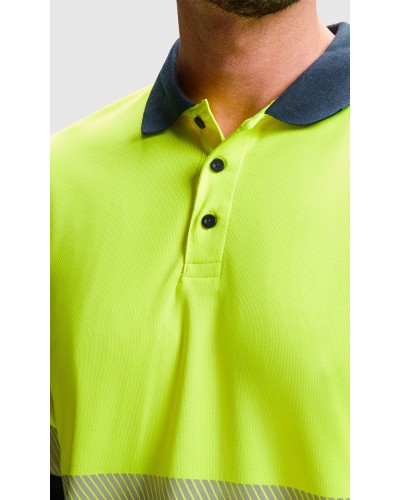 Polo Técnico Alta Visibilidad. 100 % polyester bird´s eye, 170 g/m².