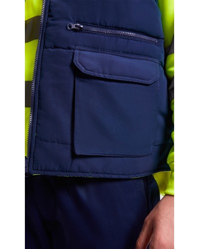 Chaleco Reversible multibols. Alta Visibilidad. 100 % polyester