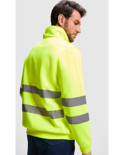Sudadera de alta visibilidad con media cremallera.100% poliéster, 280 g/m².