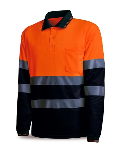 Polo Bicolor Alta Visibilidad. Poliéster 150 gr.