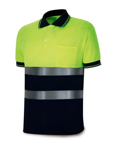 Polo Bicolor Alta Visibilidad 100% Poliéster. 150 gr/m2