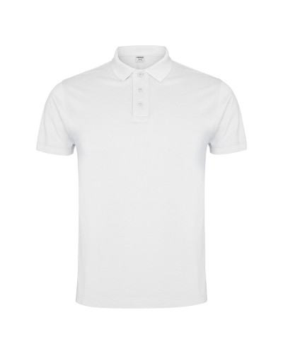 Polo Hombre Manga Corta. 100% alg. 220 g/m². BLANCO