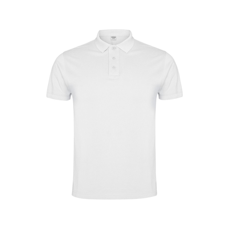 Polo Hombre Manga Corta. 100% alg. 220 g/m². BLANCO
