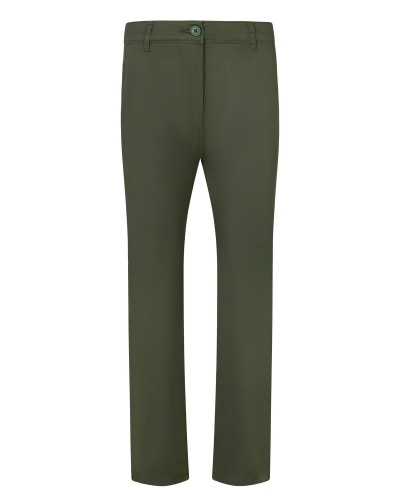 Pant. Chino Stretch Mujer. 98% Algo.2% Elas.260 g/m2 VERDE OLIVA