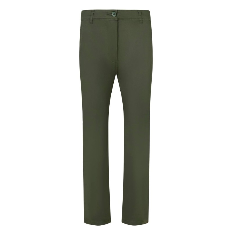 Pant. Chino Stretch Mujer. 98% Algo.2% Elas.260 g/m2 VERDE OLIVA
