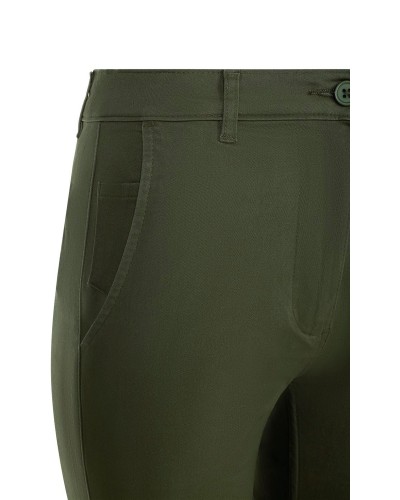 Pant. Chino Stretch Mujer. 98% Algo.2% Elas.260 g/m2 VERDE OLIVA