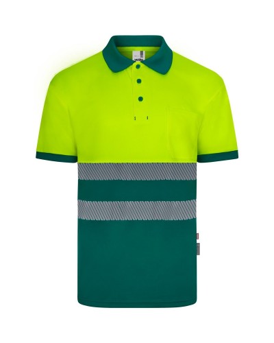 Polo Poliéster Reciclado Bicolor M/C Cinta Segmentada. UPF 50+
