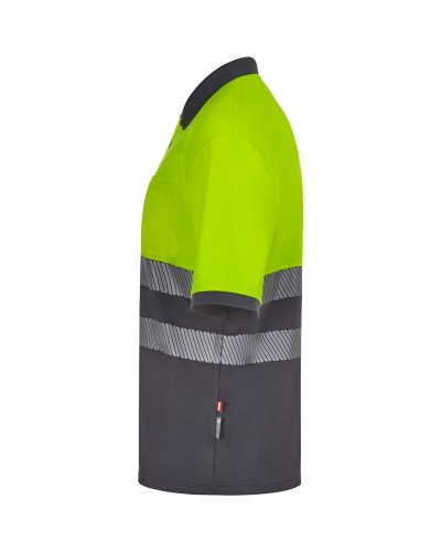 Polo Poliéster Reciclado Bicolor M/C Cinta Segmentada. UPF 50+