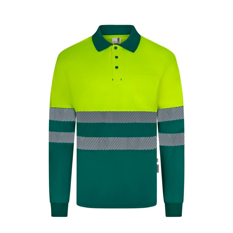 Polo Poliéster Reciclado Bicolor M/L Cinta Segmentada. UPF 50+
