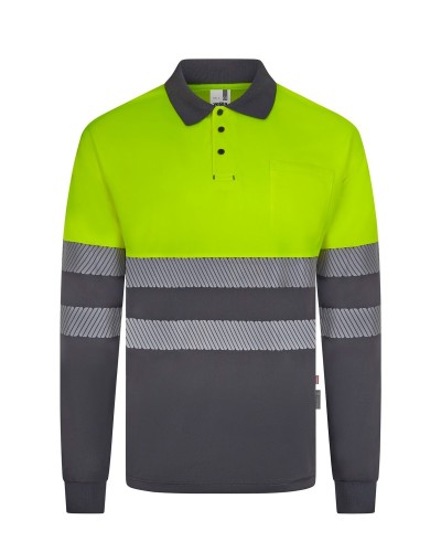 Polo Poliéster Reciclado Bicolor M/L Cinta Segmentada. UPF 50+